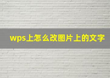 wps上怎么改图片上的文字