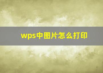 wps中图片怎么打印