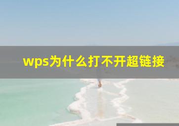 wps为什么打不开超链接