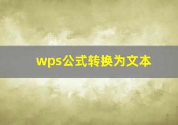 wps公式转换为文本