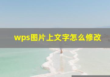 wps图片上文字怎么修改