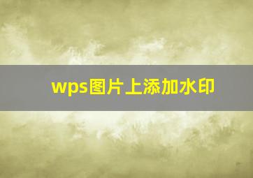 wps图片上添加水印