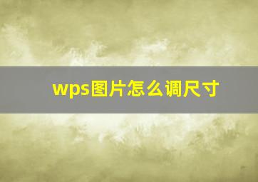 wps图片怎么调尺寸