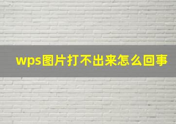 wps图片打不出来怎么回事