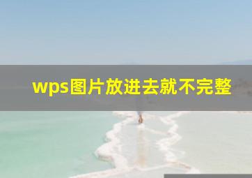 wps图片放进去就不完整