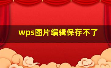 wps图片编辑保存不了