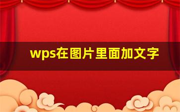 wps在图片里面加文字