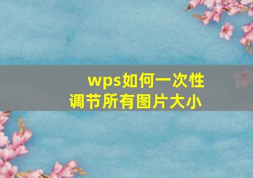 wps如何一次性调节所有图片大小