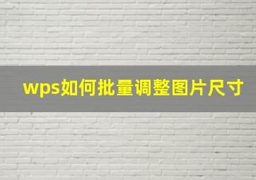 wps如何批量调整图片尺寸