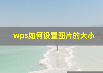 wps如何设置图片的大小