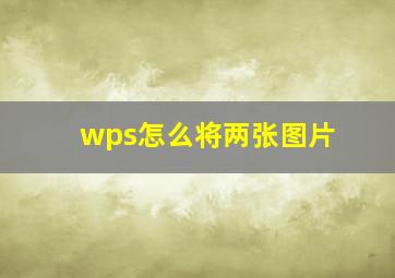 wps怎么将两张图片