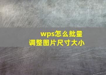 wps怎么批量调整图片尺寸大小