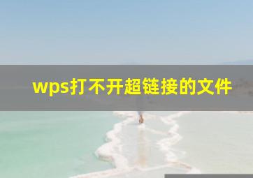 wps打不开超链接的文件