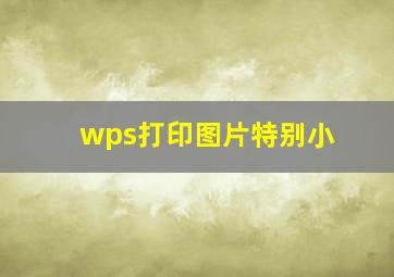 wps打印图片特别小