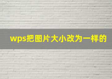 wps把图片大小改为一样的