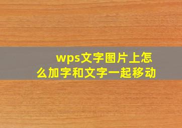 wps文字图片上怎么加字和文字一起移动