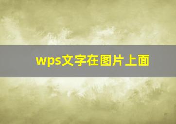 wps文字在图片上面