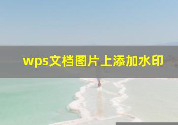 wps文档图片上添加水印