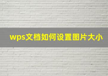 wps文档如何设置图片大小