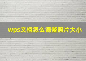 wps文档怎么调整照片大小