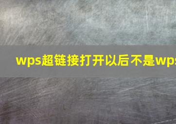 wps超链接打开以后不是wps