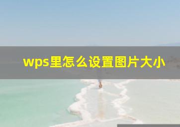 wps里怎么设置图片大小