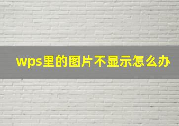 wps里的图片不显示怎么办