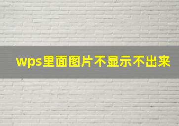 wps里面图片不显示不出来