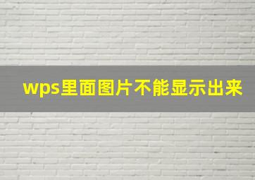 wps里面图片不能显示出来