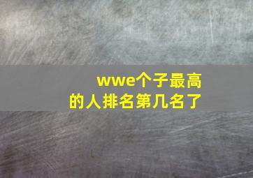 wwe个子最高的人排名第几名了