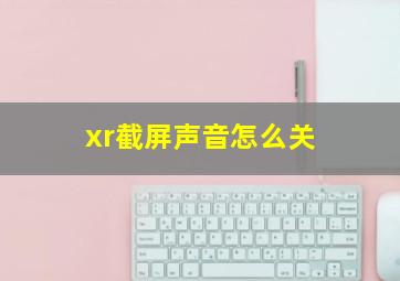 xr截屏声音怎么关