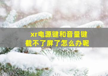 xr电源键和音量键截不了屏了怎么办呢