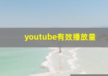 youtube有效播放量