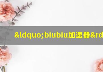 “biubiu加速器”