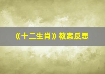 《十二生肖》教案反思