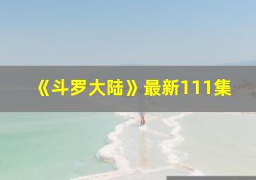 《斗罗大陆》最新111集