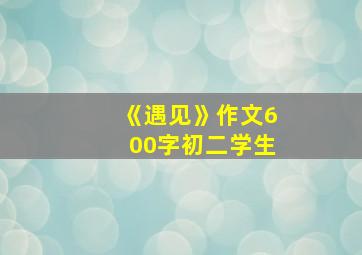 《遇见》作文600字初二学生