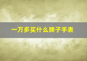 一万多买什么牌子手表