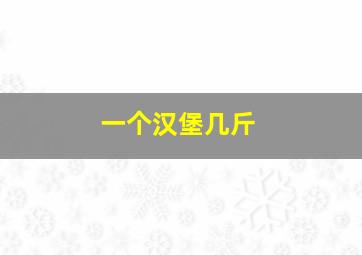 一个汉堡几斤