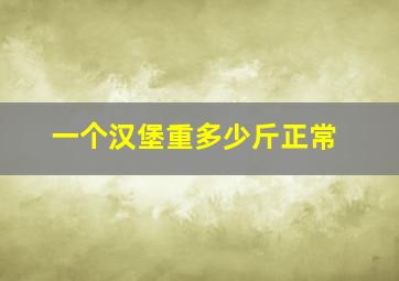 一个汉堡重多少斤正常