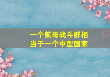 一个航母战斗群相当于一个中型国家