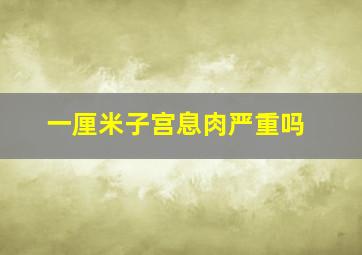 一厘米子宫息肉严重吗