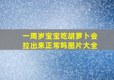 一周岁宝宝吃胡萝卜会拉出来正常吗图片大全