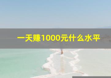 一天赚1000元什么水平