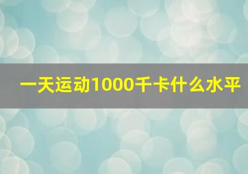 一天运动1000千卡什么水平