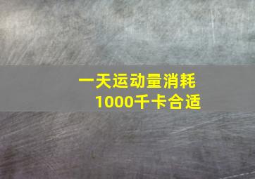 一天运动量消耗1000千卡合适