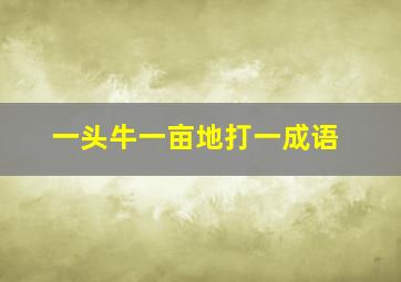 一头牛一亩地打一成语