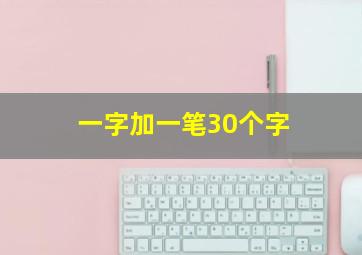 一字加一笔30个字