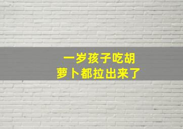 一岁孩子吃胡萝卜都拉出来了