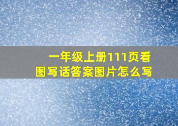 一年级上册111页看图写话答案图片怎么写